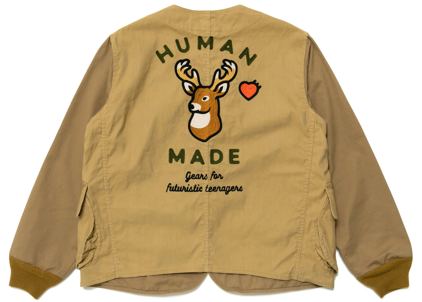 Human Made Collarless Hunting Jacket Beige