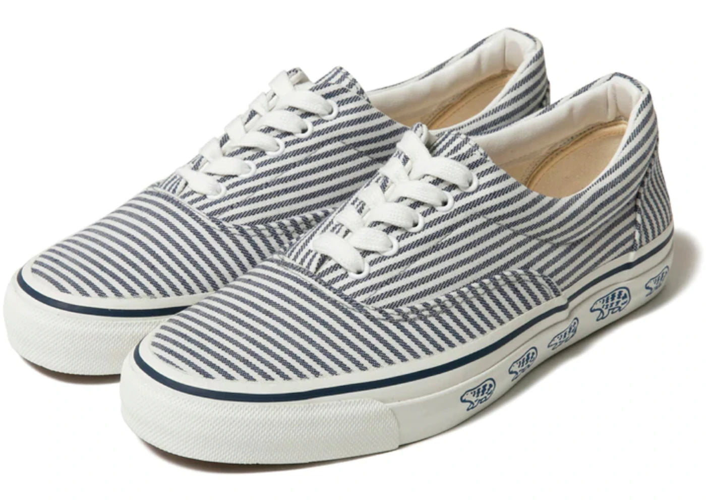 Human Made Deck Shoes Blue Stripe Polar Bear