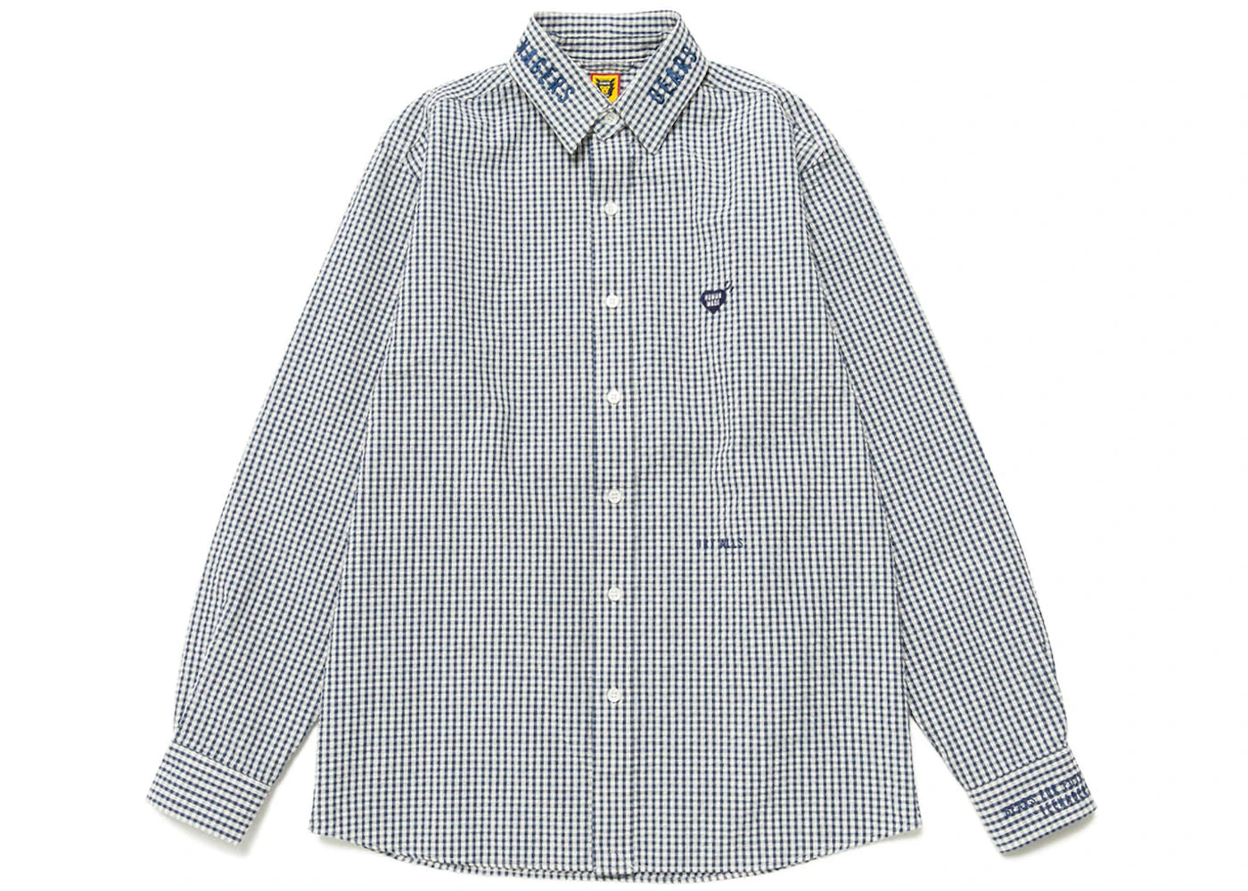 Human Made Detachable Collar Checked L/S Shirt Blue – Side Kicks
