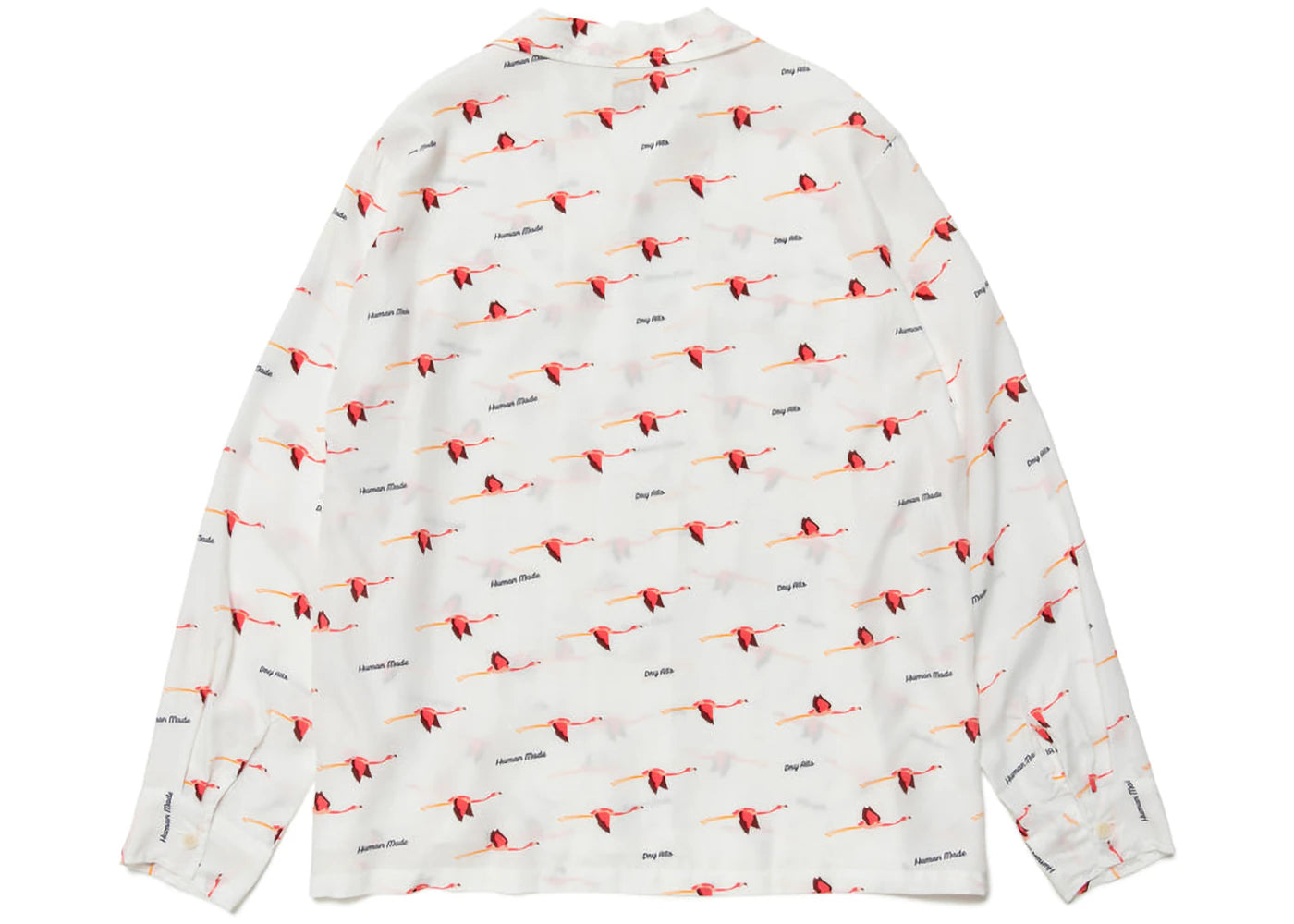 Human Made Flamingo Open Collar L/S Shirt White