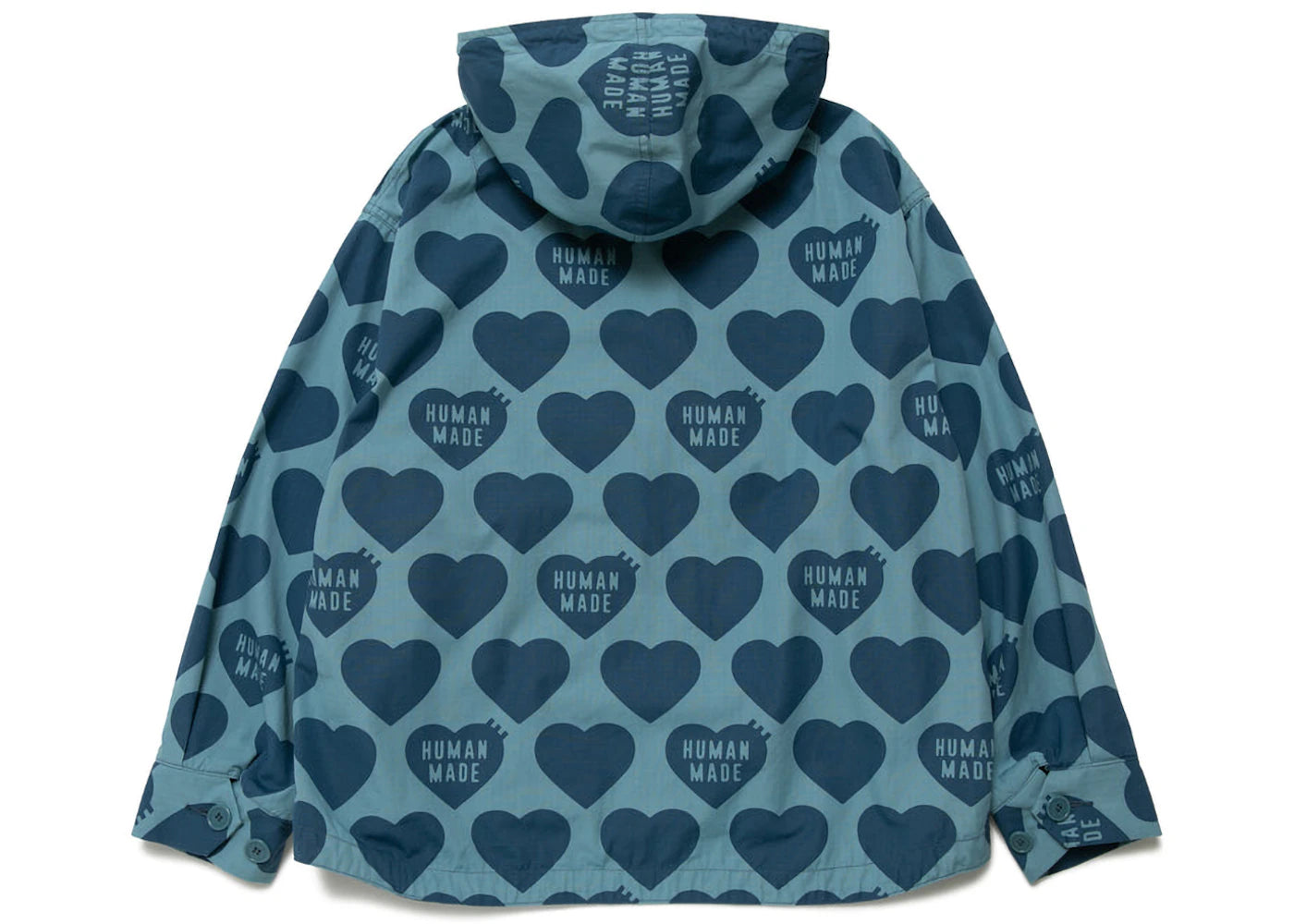 Human Made Heart Zip-Up Parka Blue
