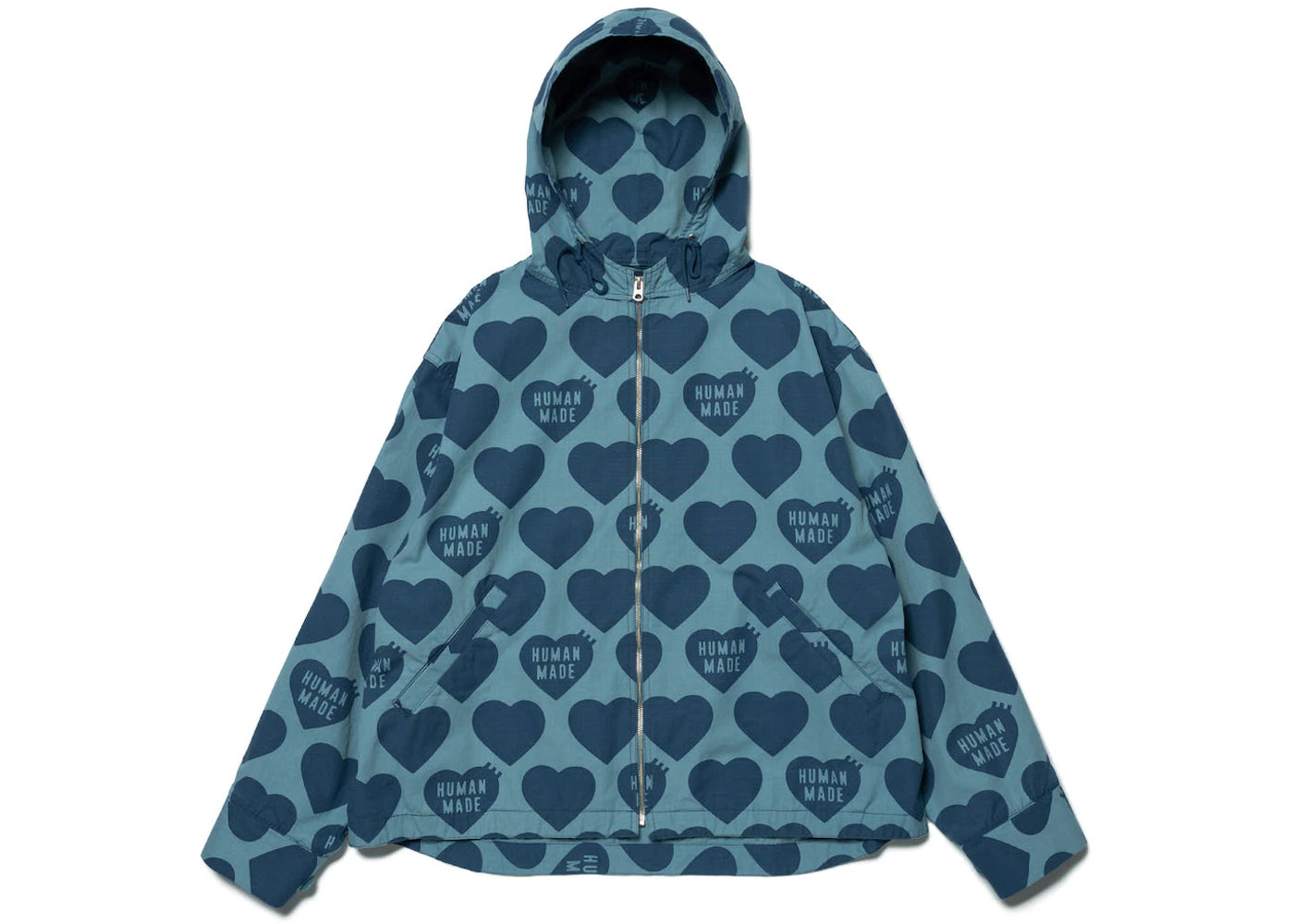 Human Made Heart Zip-Up Parka Blue