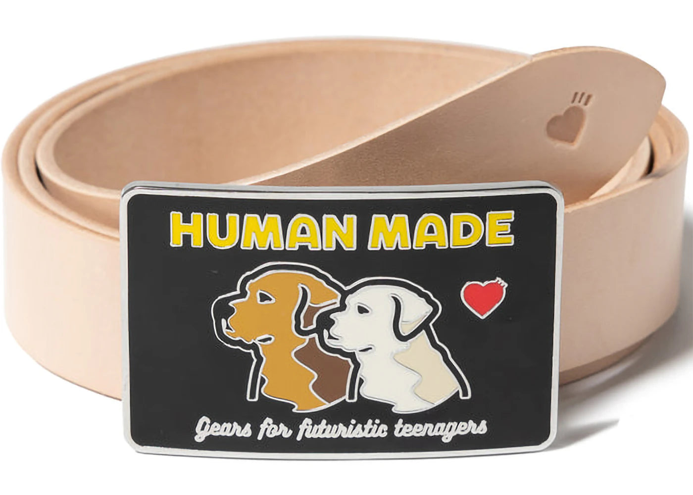 Human Made Leather Belt Beige