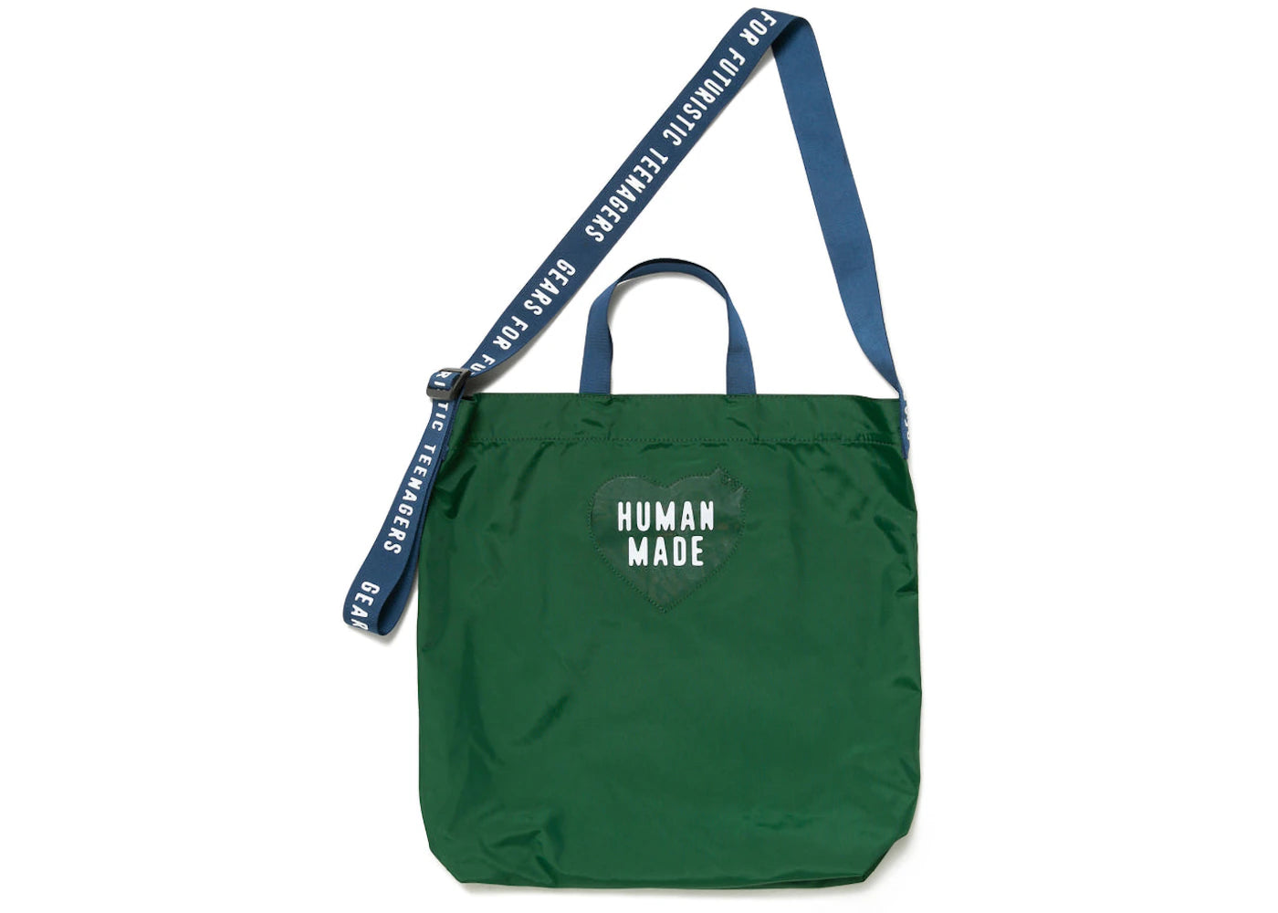 Human Made Nylon Heart 2 Way Tote Bag Green