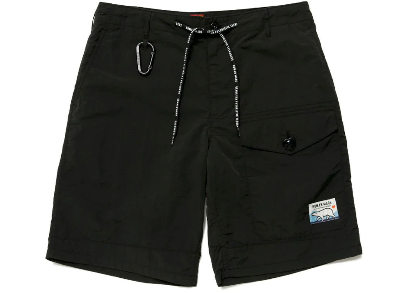 Human Made Polar Bear Nylon Militaly Shorts Black