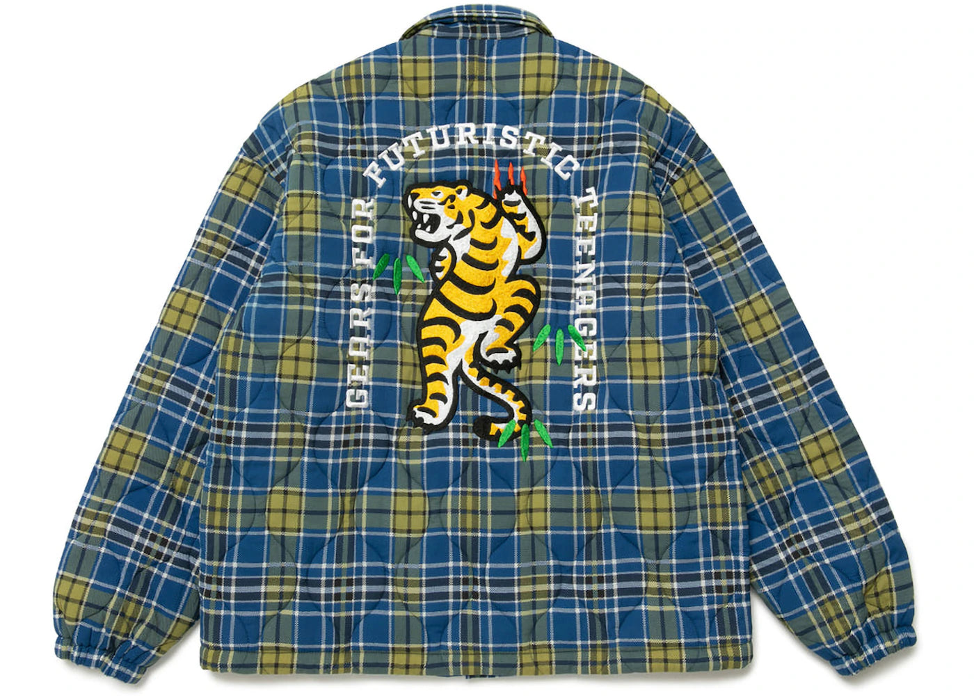 Human Made Quilted Check Coach Jacket Blue