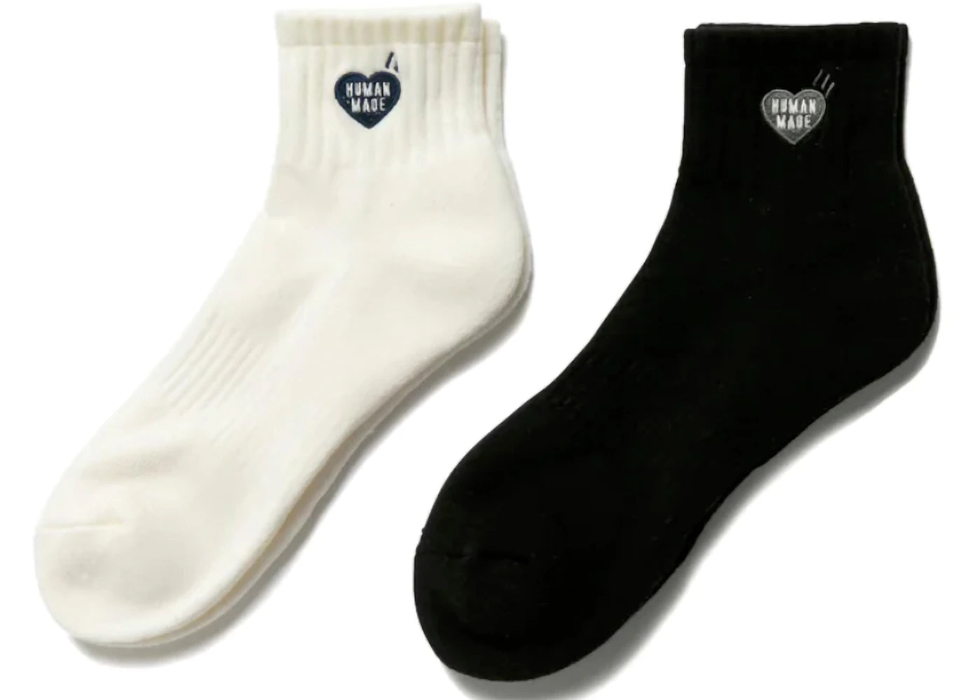 Human Made Short Pile Socks (Set of 2) Black White