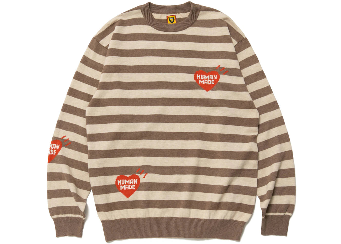 Human Made Striped L/S Knit Sweater Beige