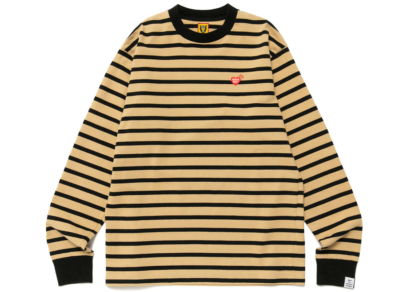 Human Made Striped L/S T-Shirt Beige