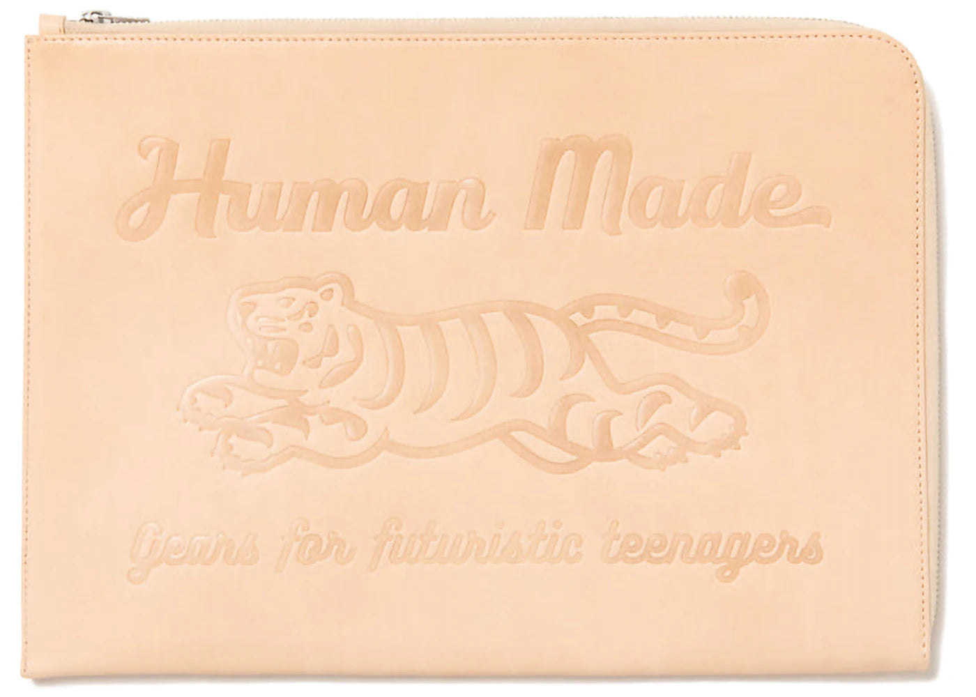 Human Made Tiger Leather Clutch Bag Beige