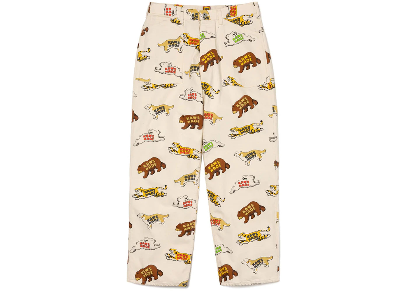 Human Made x KAWS Animal Patterned Pants White