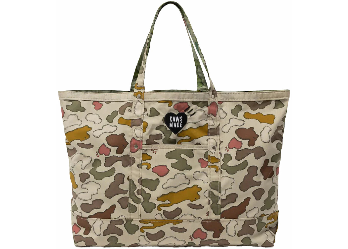 Human Made x KAWS Made Camo Tote Bag Brown