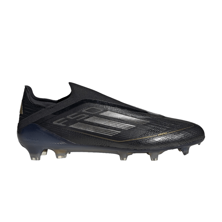 adidas F50 Elite Laceless FG Core Black Iron Metallic Gold Metallic