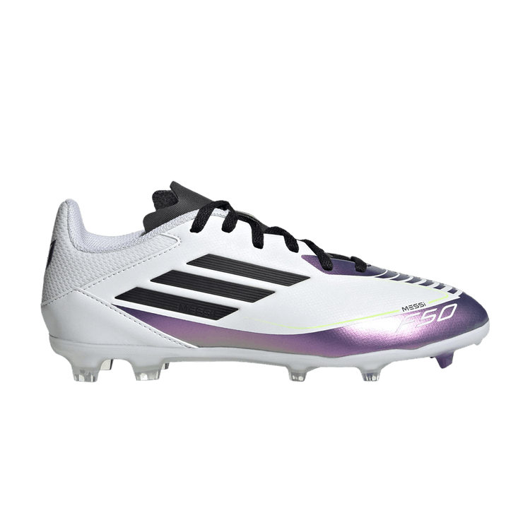 adidas F50 League Firm/Multi-Ground Messi Cloud White Core Black Purple (GS)