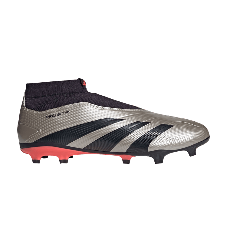 adidas Predator League Laceless FG Platinum Metallic Aurora Black Turbo