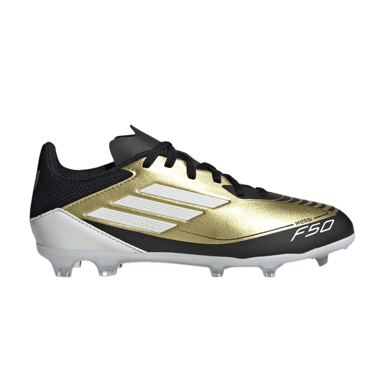 adidas F50 League Firm/Multi-Ground Messi Gold Metallic Cloud White Core Black (GS)