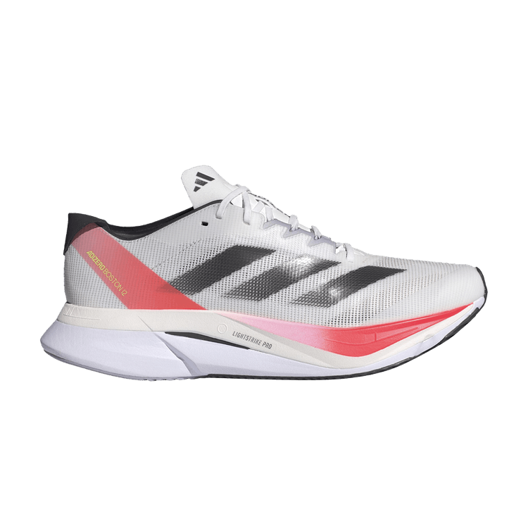 adidas Adizero Boston 12 Cloud White Aurora Met. Solar Red