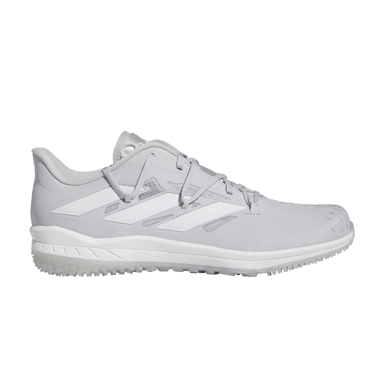 adidas Adizero Afterburner 9 Turf Baseball Team Light Grey Cloud White Silver Metallic