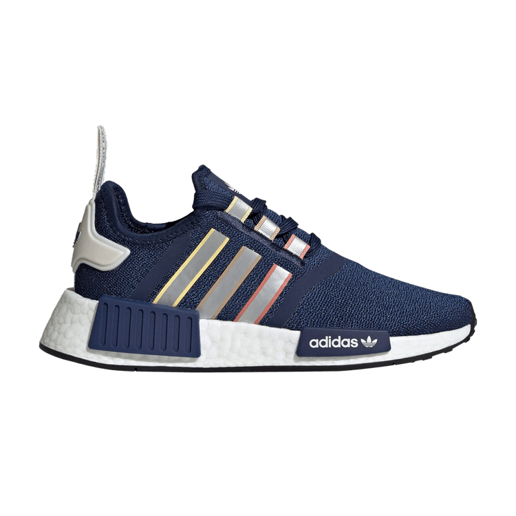 adidas NMD R1 Dark Blue Silver Metallic Core Black (GS)