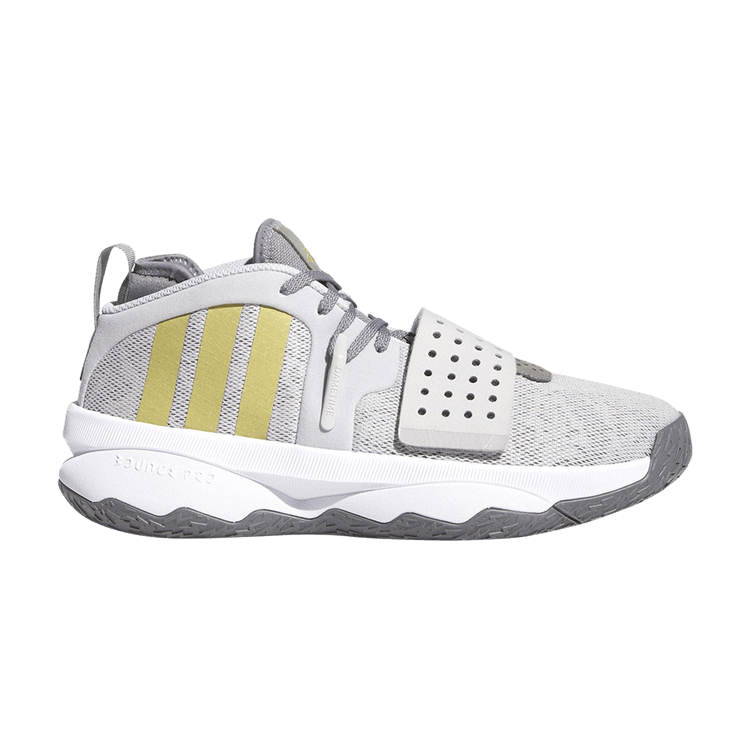 adidas Dame 8 EXTPLY Light Solid Grey Gold Metallic Grey Three