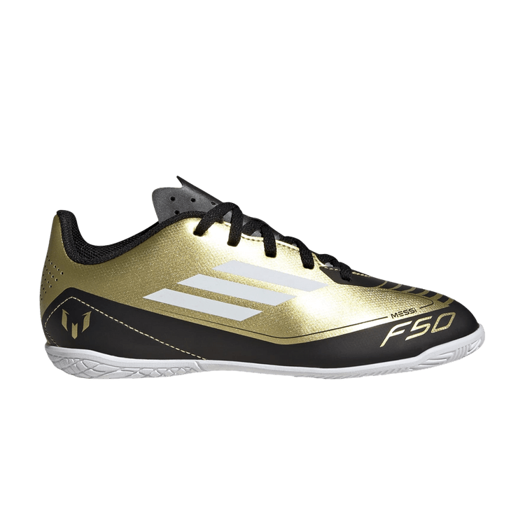 adidas F50 Club Indoor Messi Gold Metallic Cloud White Core Black (GS)