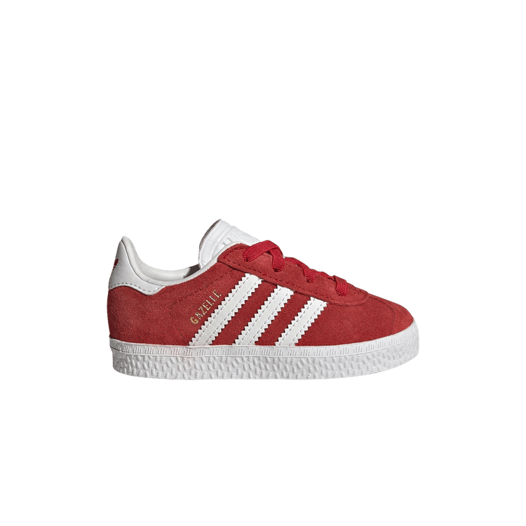 adidas Gazelle Comfort Closure Laces Better Scarlet Cloud White Gold Metallic (TD)