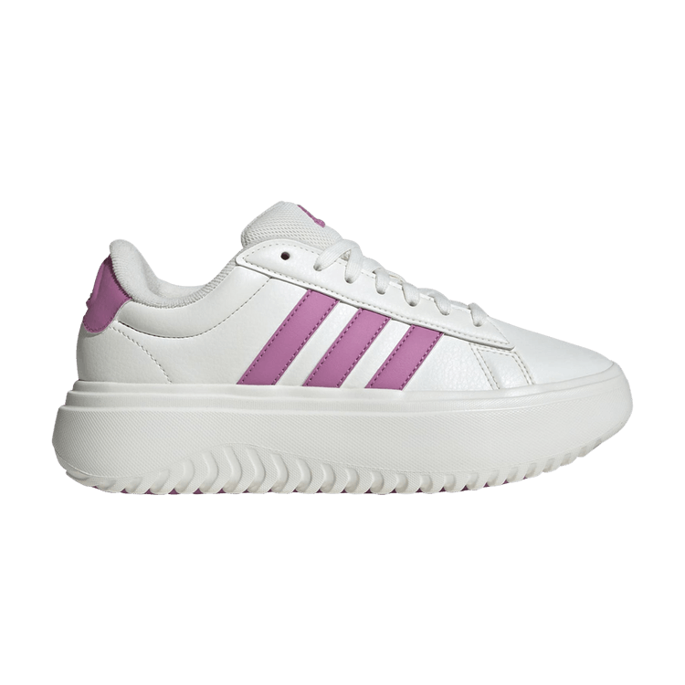 adidas Grand Court Platform Core White Preloved Purple (Women's)