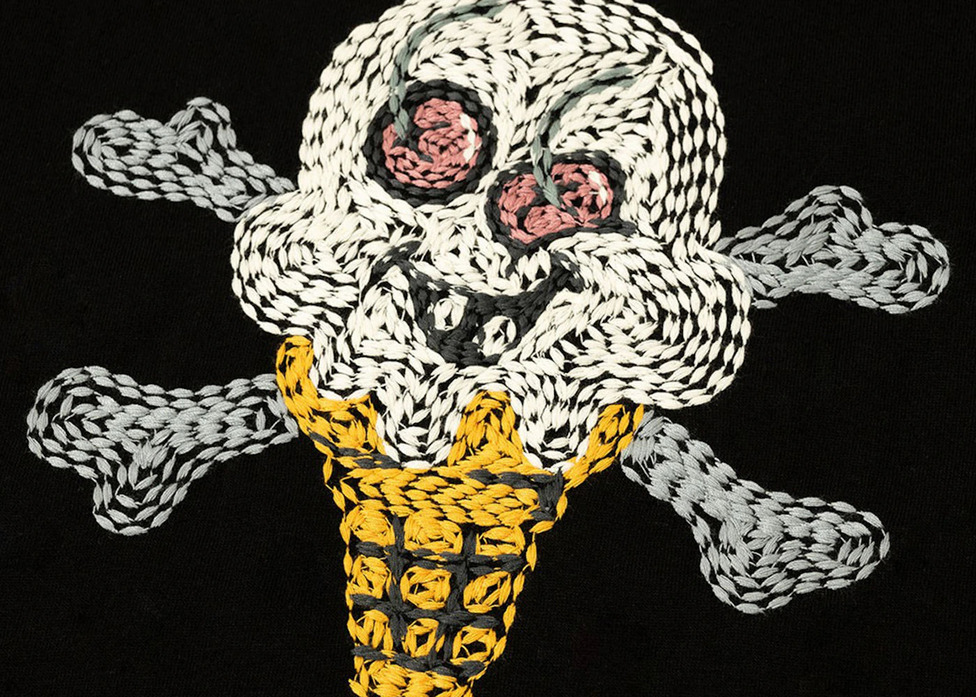 Ice Cream Cherry Face Tee Black