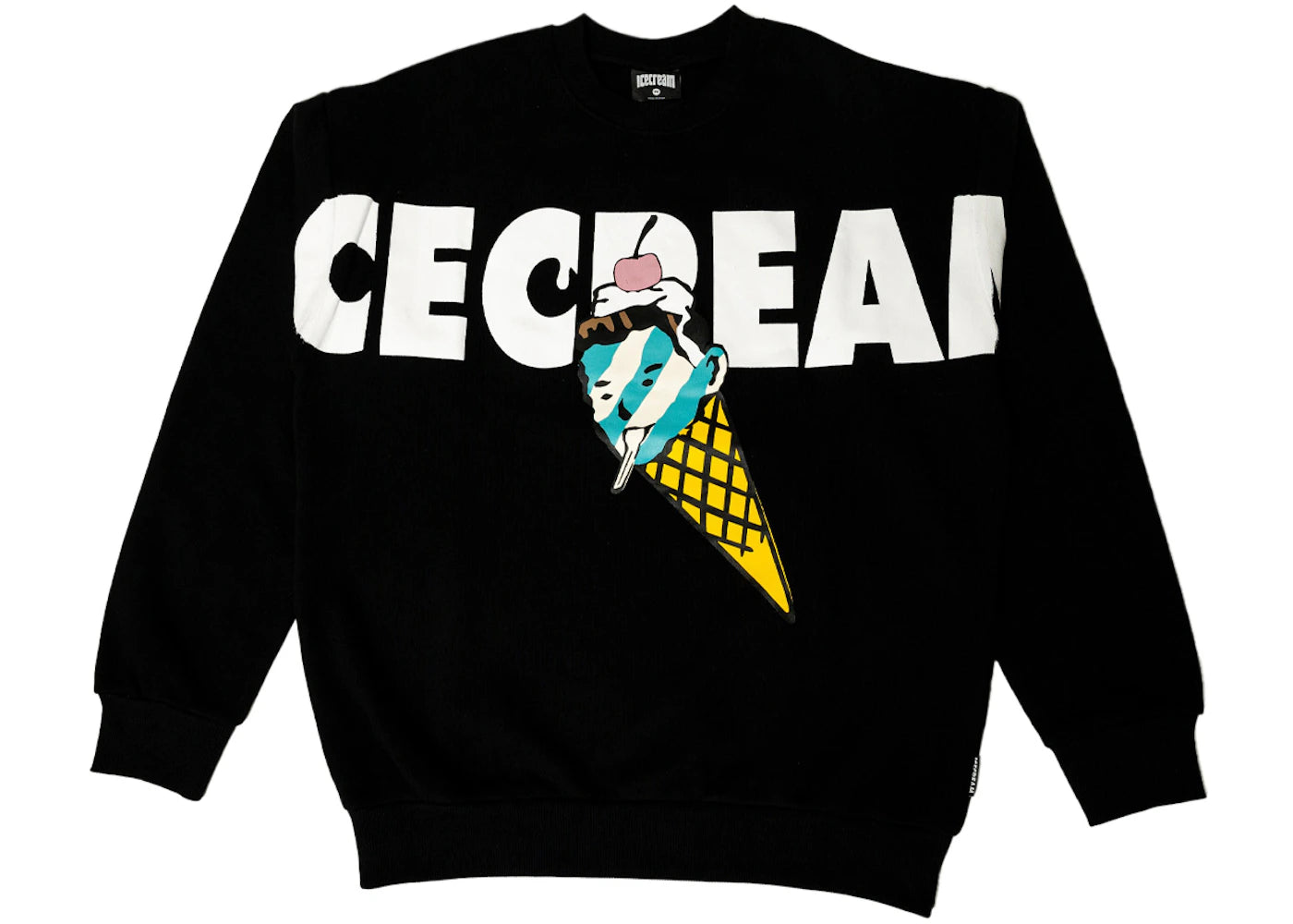 Ice Cream Cone Head Crew Sweater Black