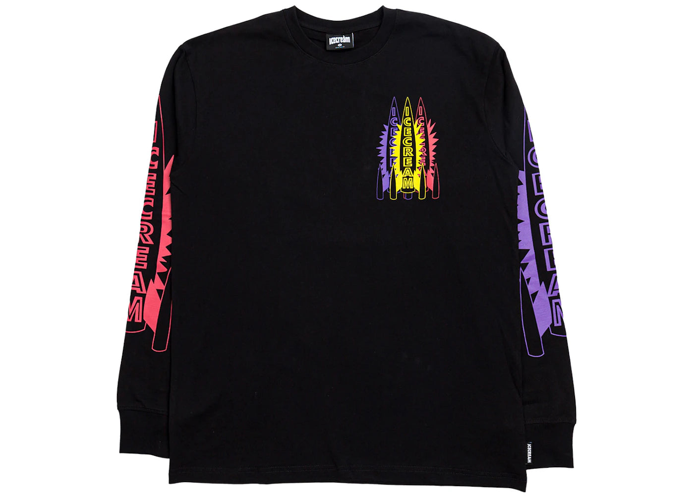 Ice Cream Crayon Long Sleeve Tee Black