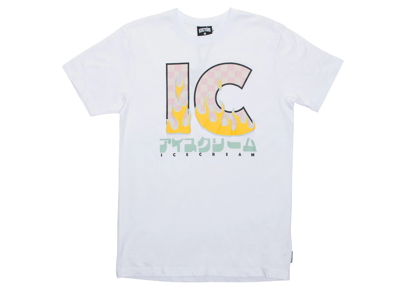 Ice Cream Flame On Tee White