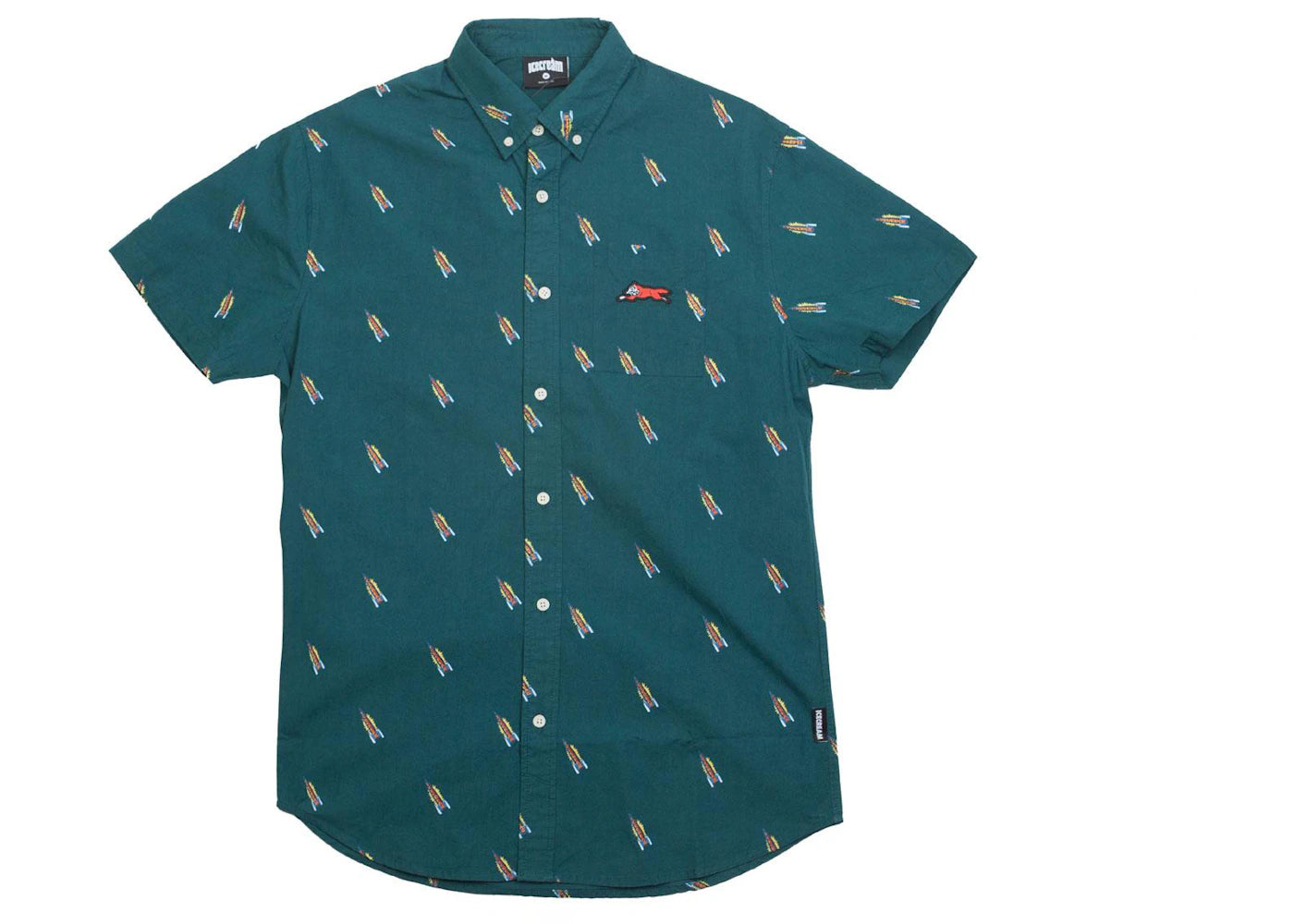 Ice Cream Lift Woven Short Sleeve Shirt Green/Deep Teal