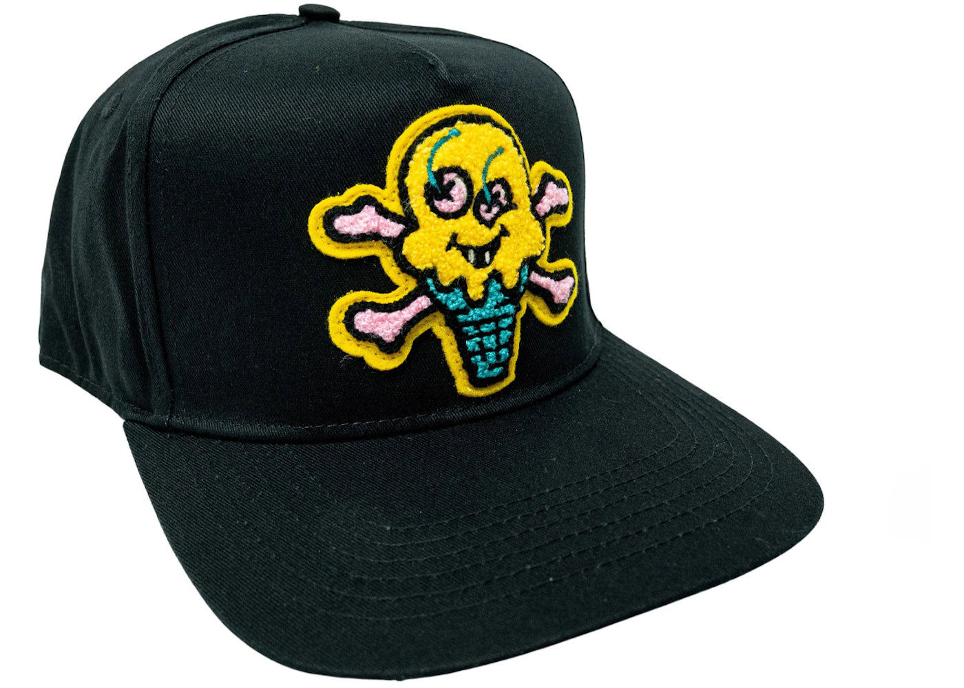 Ice Cream Peach Snapback Cap Black