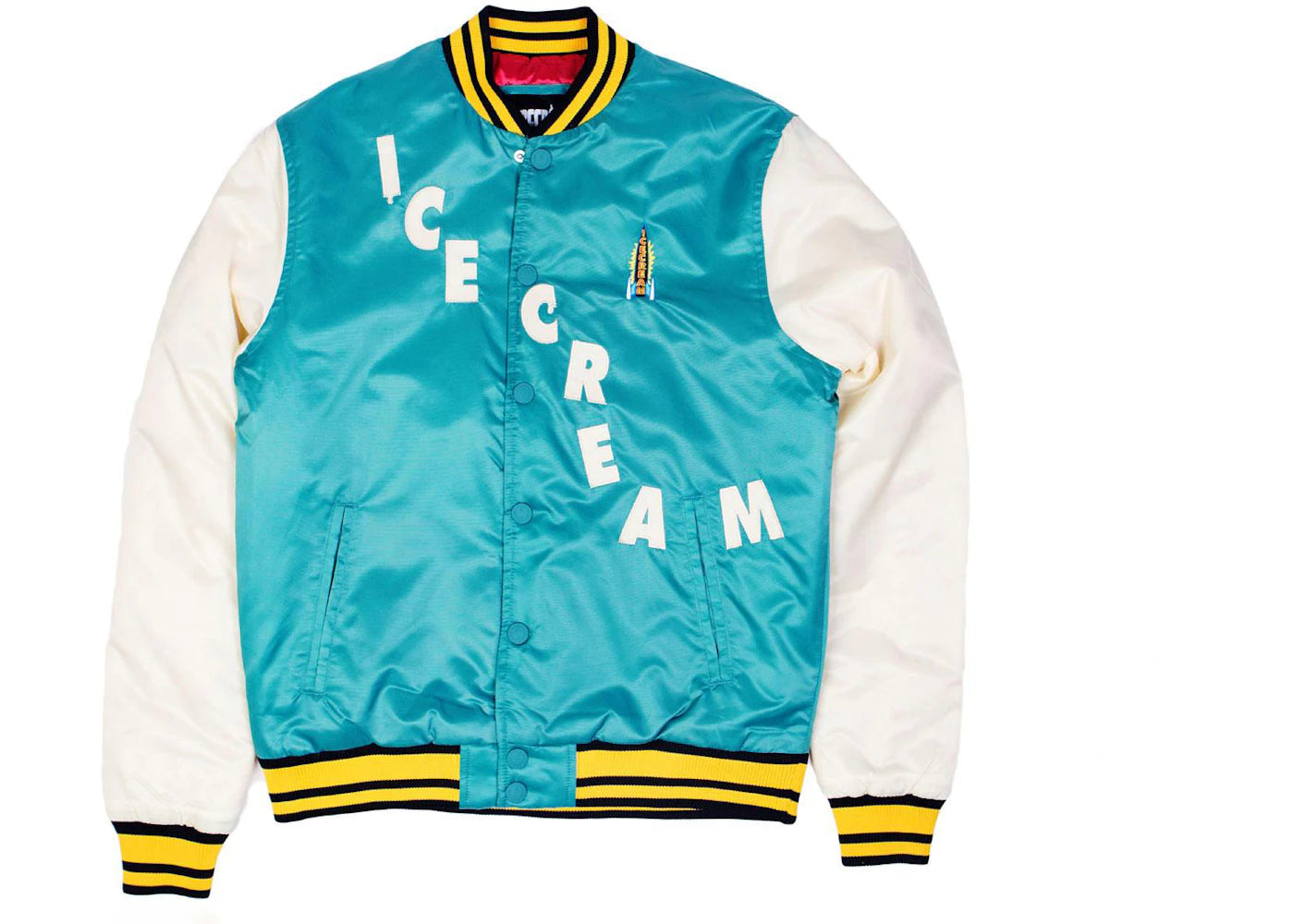 Ice Cream Retro Varsity Jacket Teal