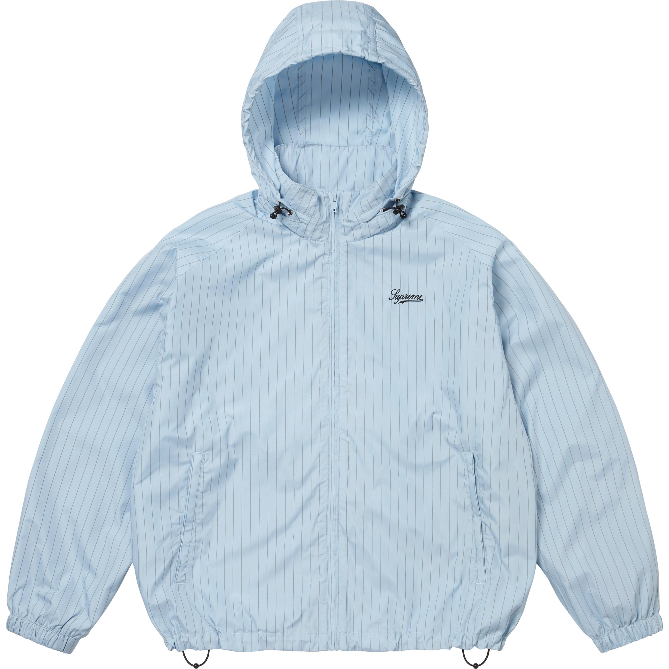 Supreme Reflective Pinstripe Track Jacket Light Blue – Side Kicks