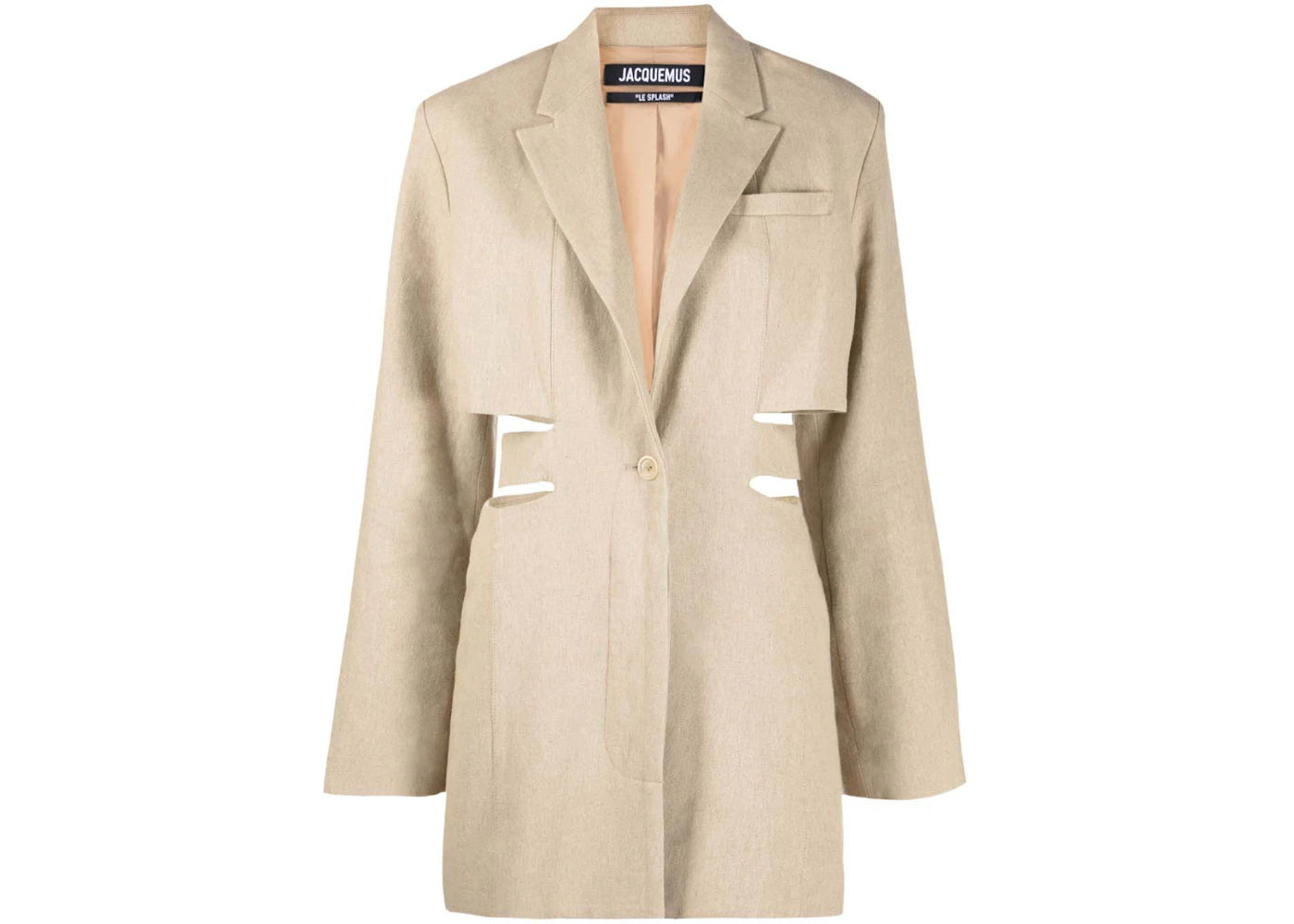 Jacquemus Bari Cut-Out Blazer Dress Beige