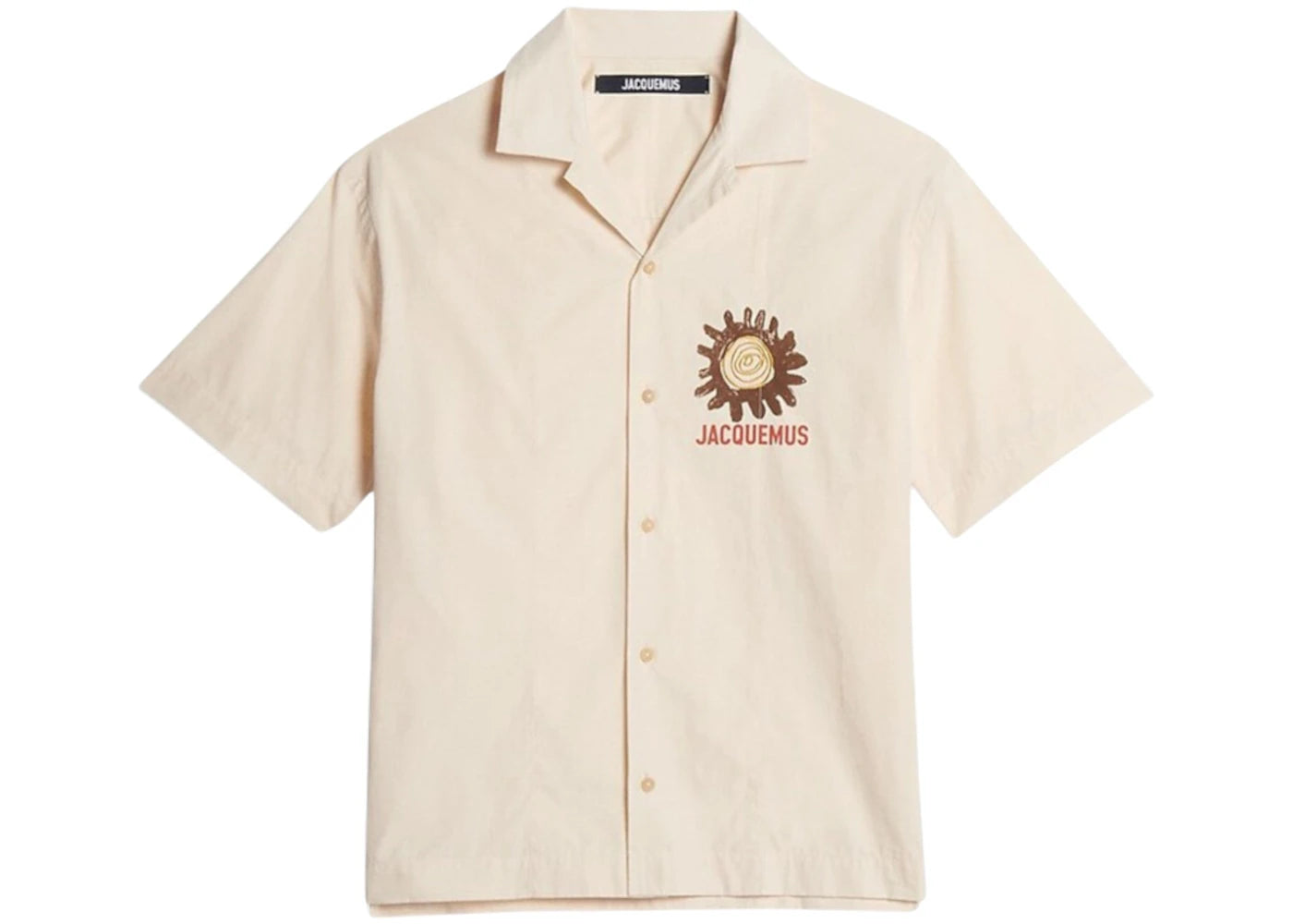 Jacquemus La Chemise Jean White Pink Flower Shirt Beige