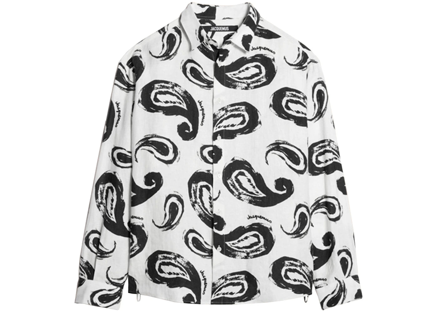 Jacquemus La Chemise Simon Painted Paisley Shirt Print White/Black Paisley