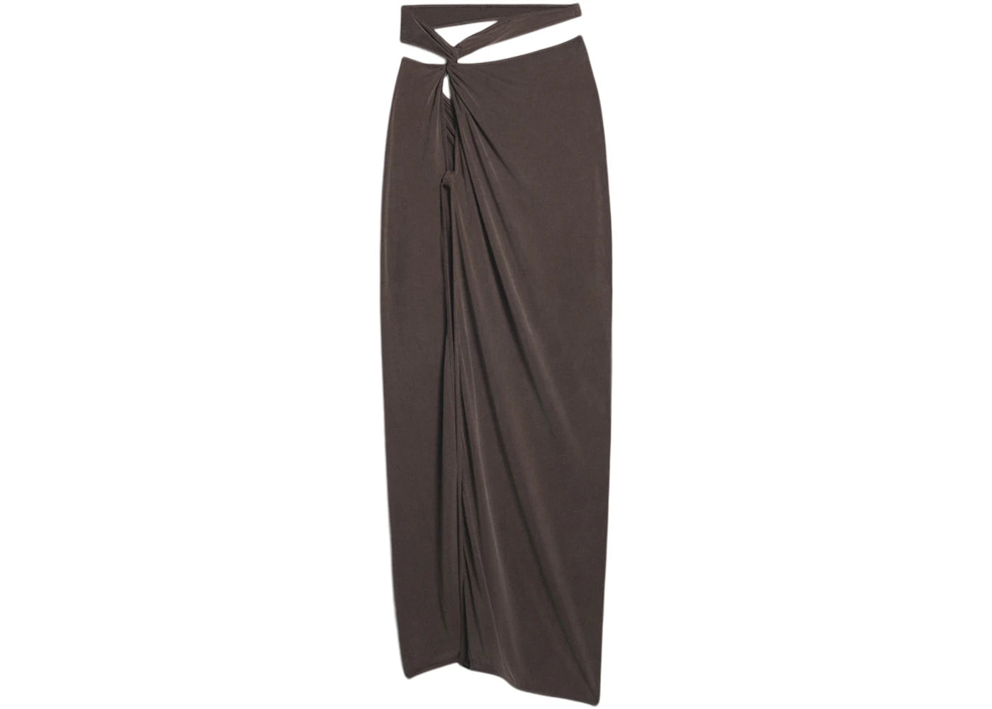 Jacquemus La Jupe Espelho Asymmetric Midi Skirt Brown