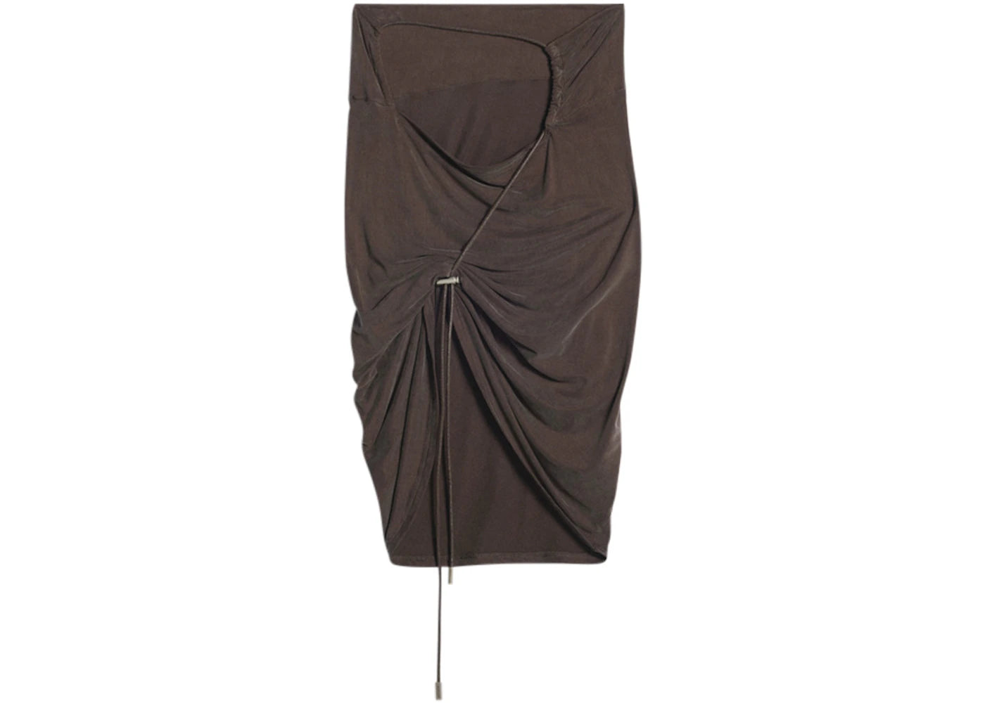 Jacquemus La Jupe Espelho Court Asymmetric Mini Skirt Brown