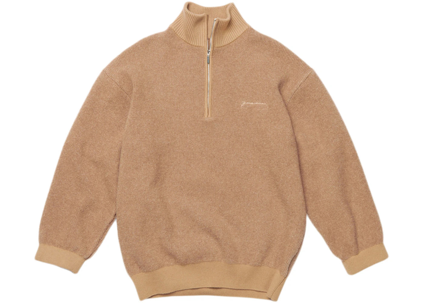 Jacquemus La Maille Berger Zip Collar Sweater Beige