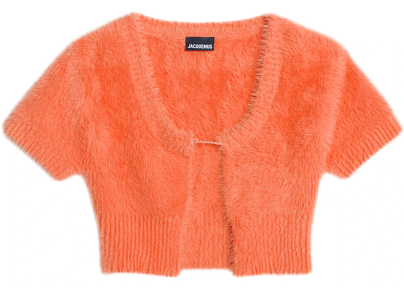 Jacquemus La Maille Neve Fluffy Charm Logo Cardigan Orange