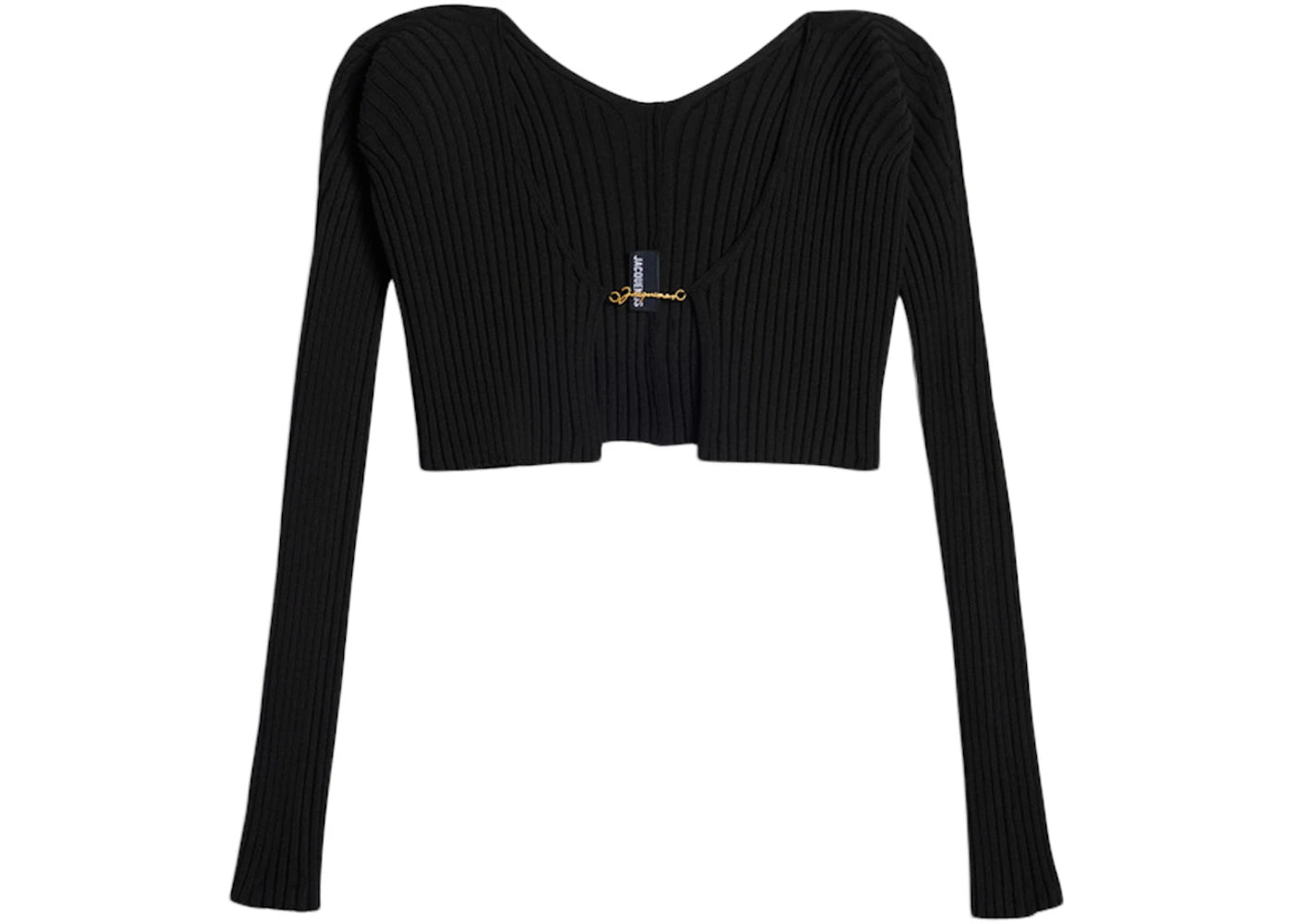 Jacquemus La Maille Pralu Micro Charm Logo Cardigan Black