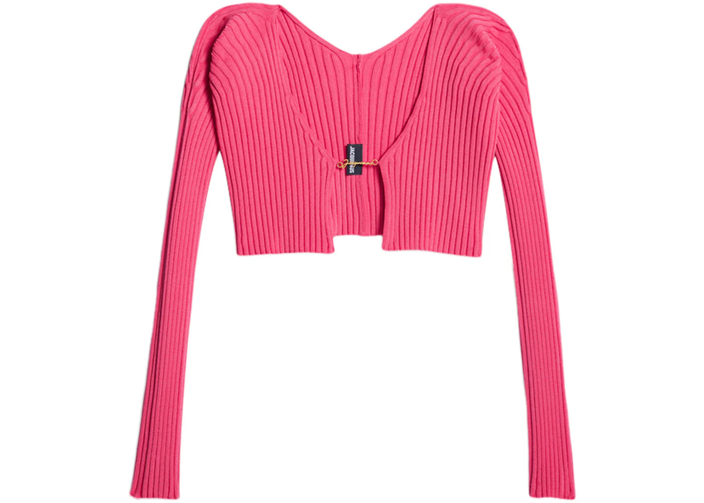 Jacquemus La Maille Pralu Micro Charm Logo Cardigan Pink