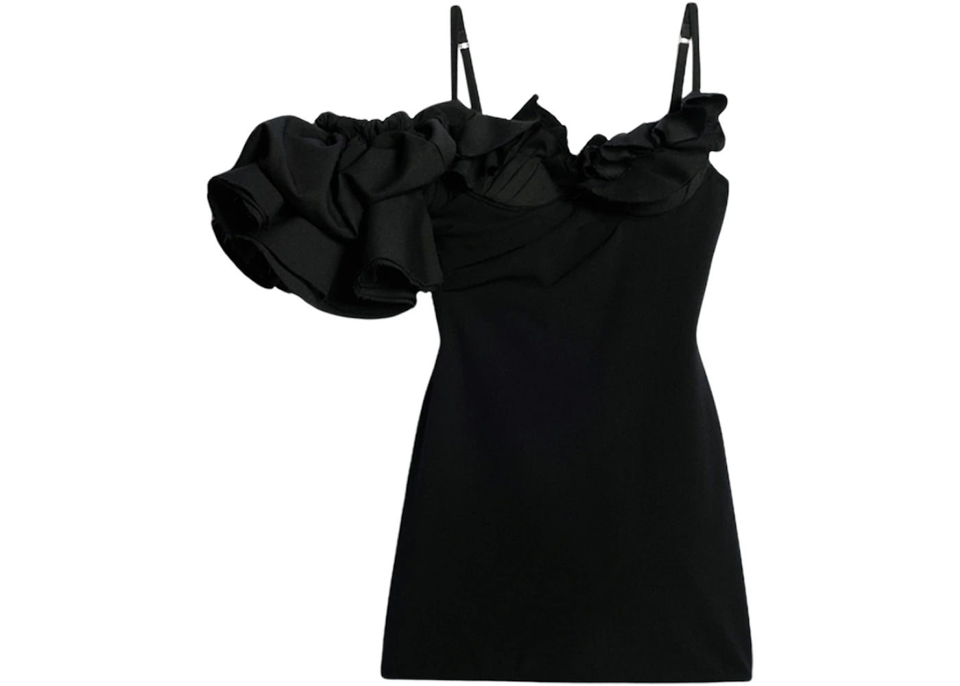 Jacquemus La Robe Duna Ruffed Mini Dress Black