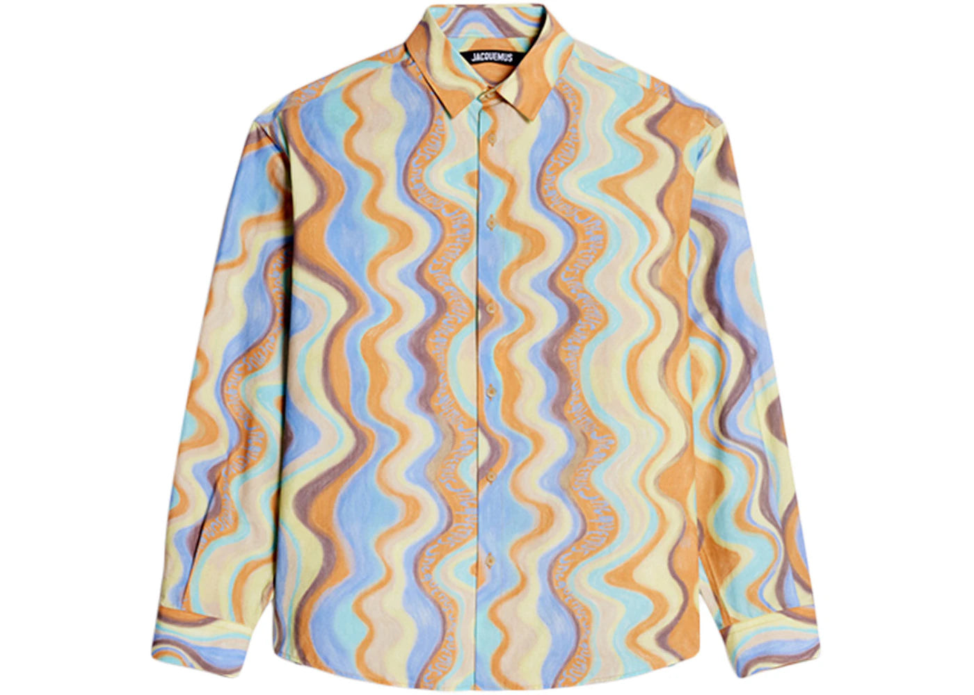 Jacquemus La Chemise Simon Classic Print Desert Waves Shirt Print Blue Waves Stripes