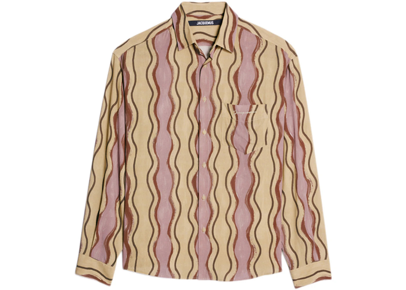 Jacquemus La Chemise Simon Desert Waves Shirt Print Brown Waves Stripe