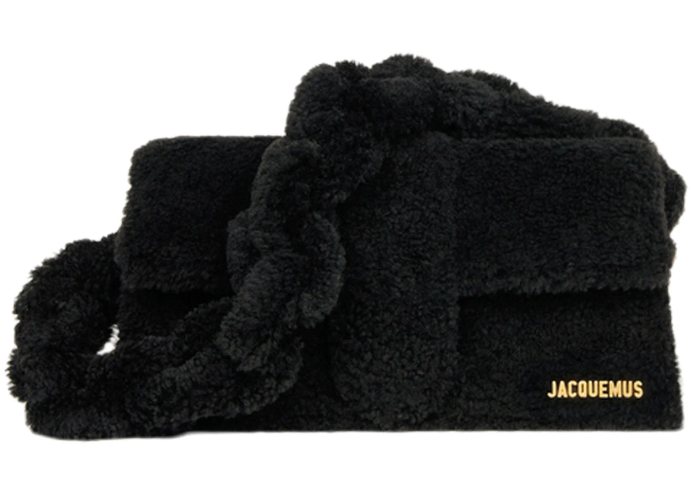 Jacquemus Le Bambidou Shearling Flap Bag Black