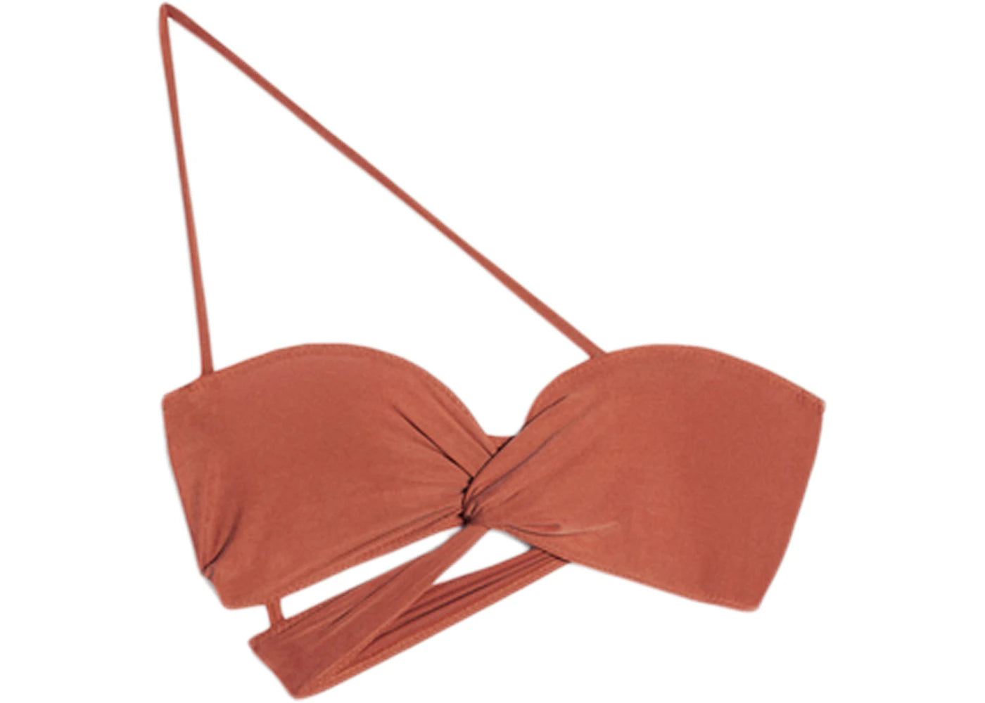 Jacquemus Le Bandeau Espelho Asymmetric Twisted Top Red