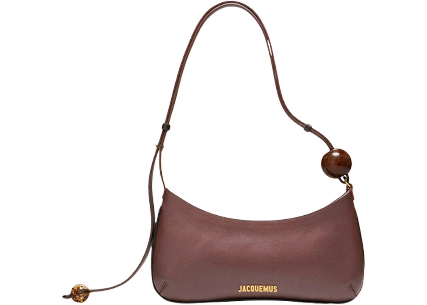 Jacquemus Le Bisou Perle Beaded Shoulder Bag Medium Brown